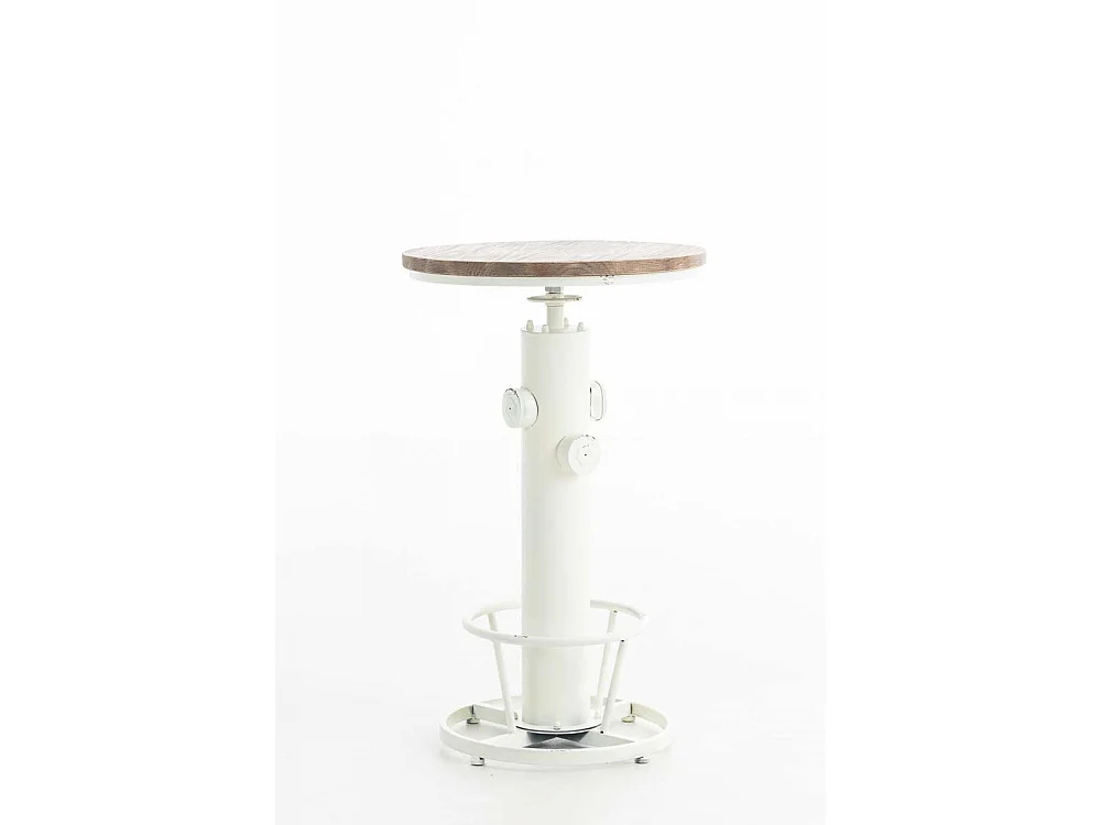 Table haute de bar - rond Ø 54 cm - Métal - Blanc antique - Ruhr