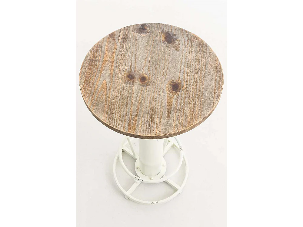 Table haute de bar - rond Ø 54 cm - Métal - Blanc antique - Ruhr