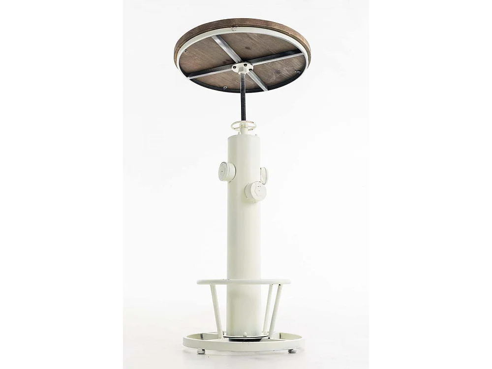 Table haute de bar - rond Ø 54 cm - Métal - Blanc antique - Ruhr
