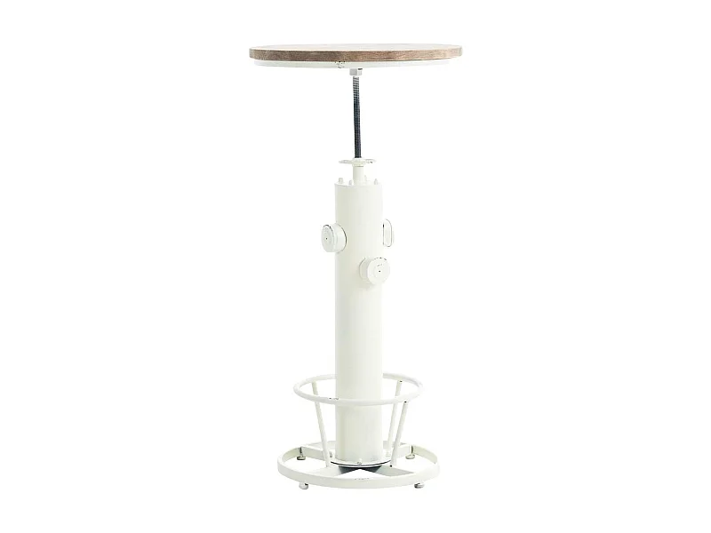 Table haute de bar - rond Ø 54 cm - Métal - Blanc antique - Ruhr