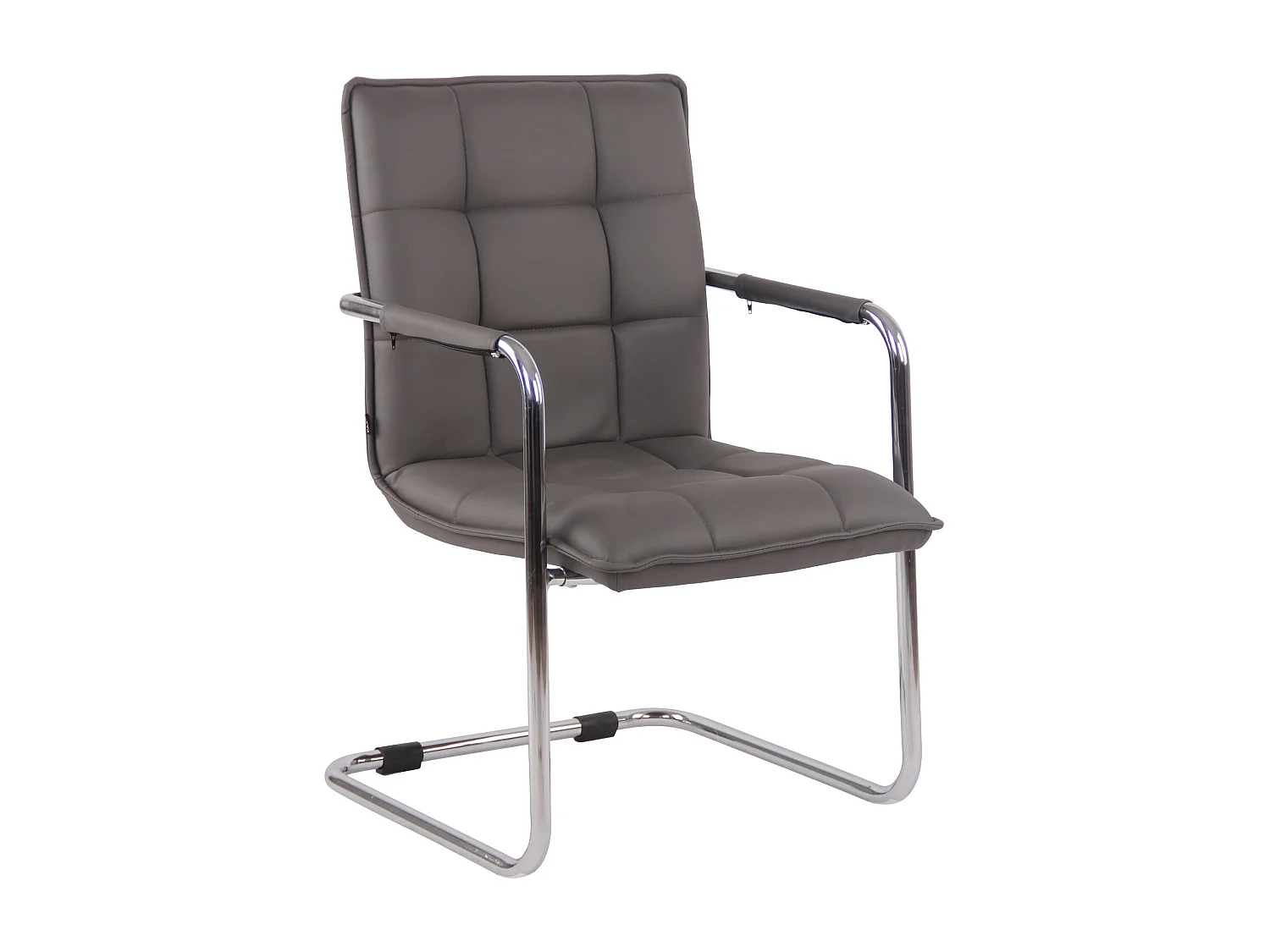 Lot de 2  chaises oscillantes - Similicuir & Métal - Gris - Gandia