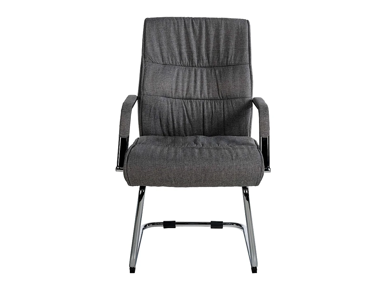 Lot de 2  chaises oscillantes - Tissu & Métal chromé - Gris foncé - Sievert