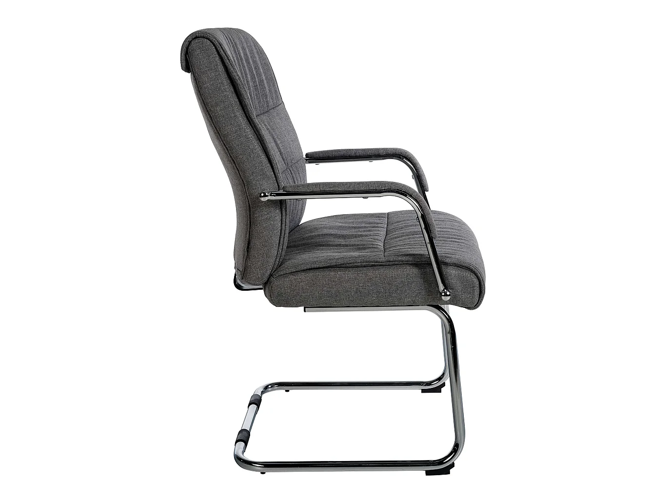 Lot de 2  chaises oscillantes - Tissu & Métal chromé - Gris foncé - Sievert