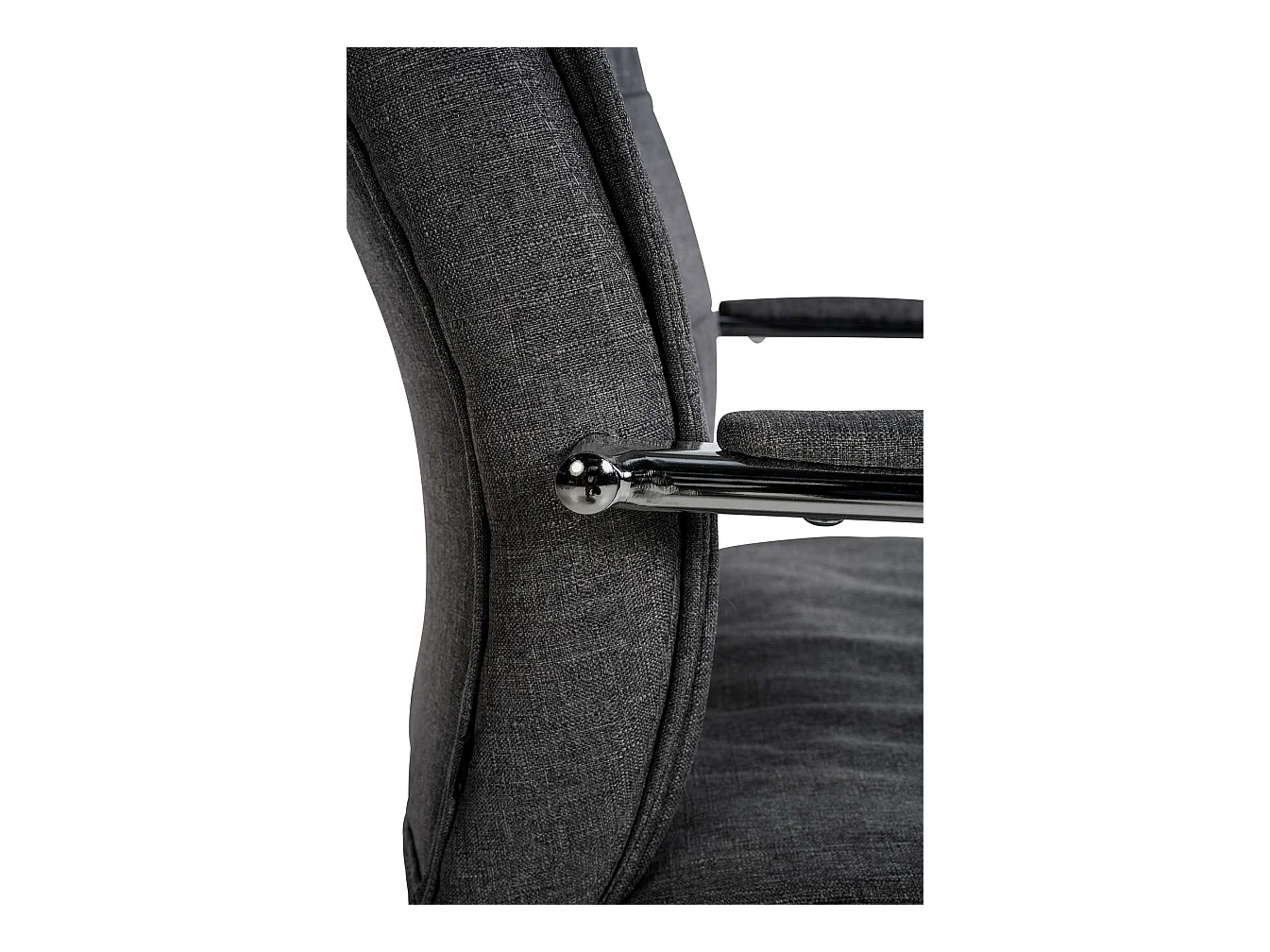 Lot de 2  chaises oscillantes - Tissu & Métal chromé - Gris foncé - Sievert