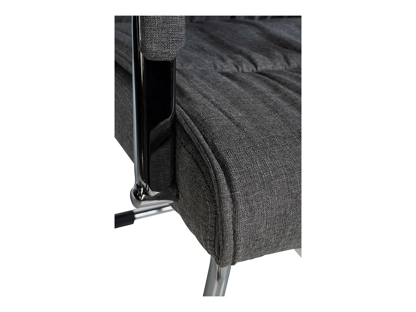Lot de 2  chaises oscillantes - Tissu & Métal chromé - Gris foncé - Sievert