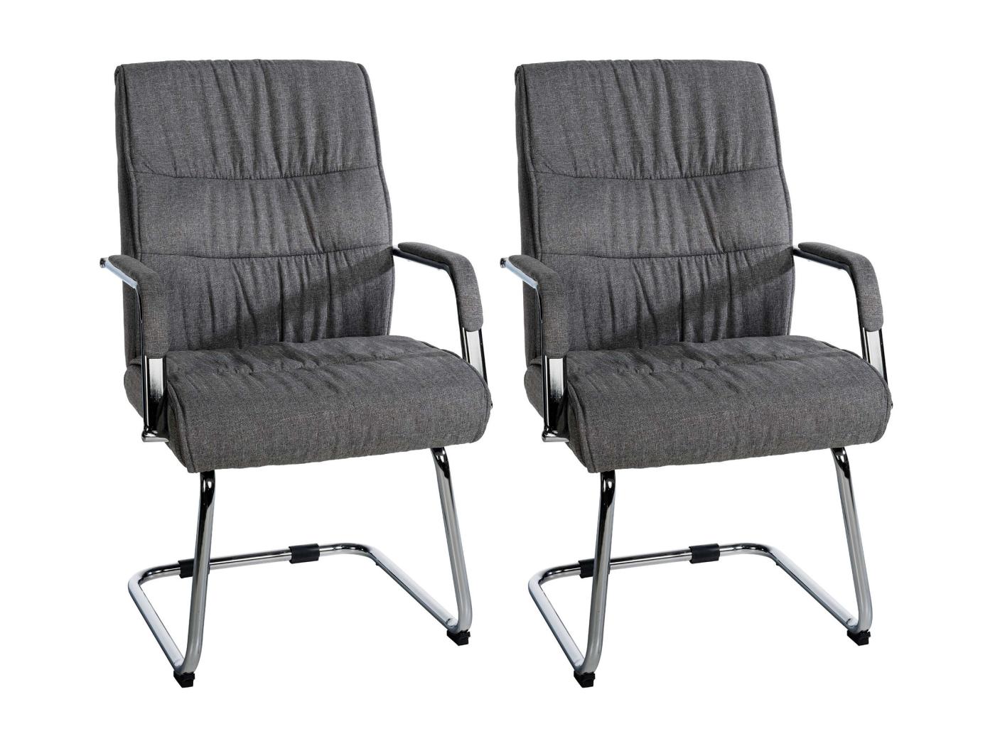 Lot De Chaises Oscillantes Tissu M Tal Chrom Gris Fonc Sievert