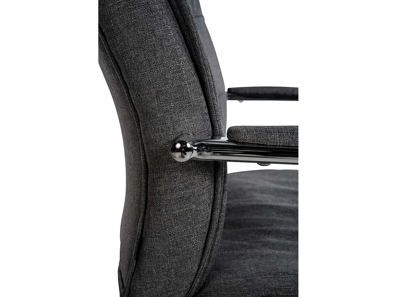 Lot de 2  chaises oscillantes - Tissu & Métal chromé - Gris foncé - Sievert