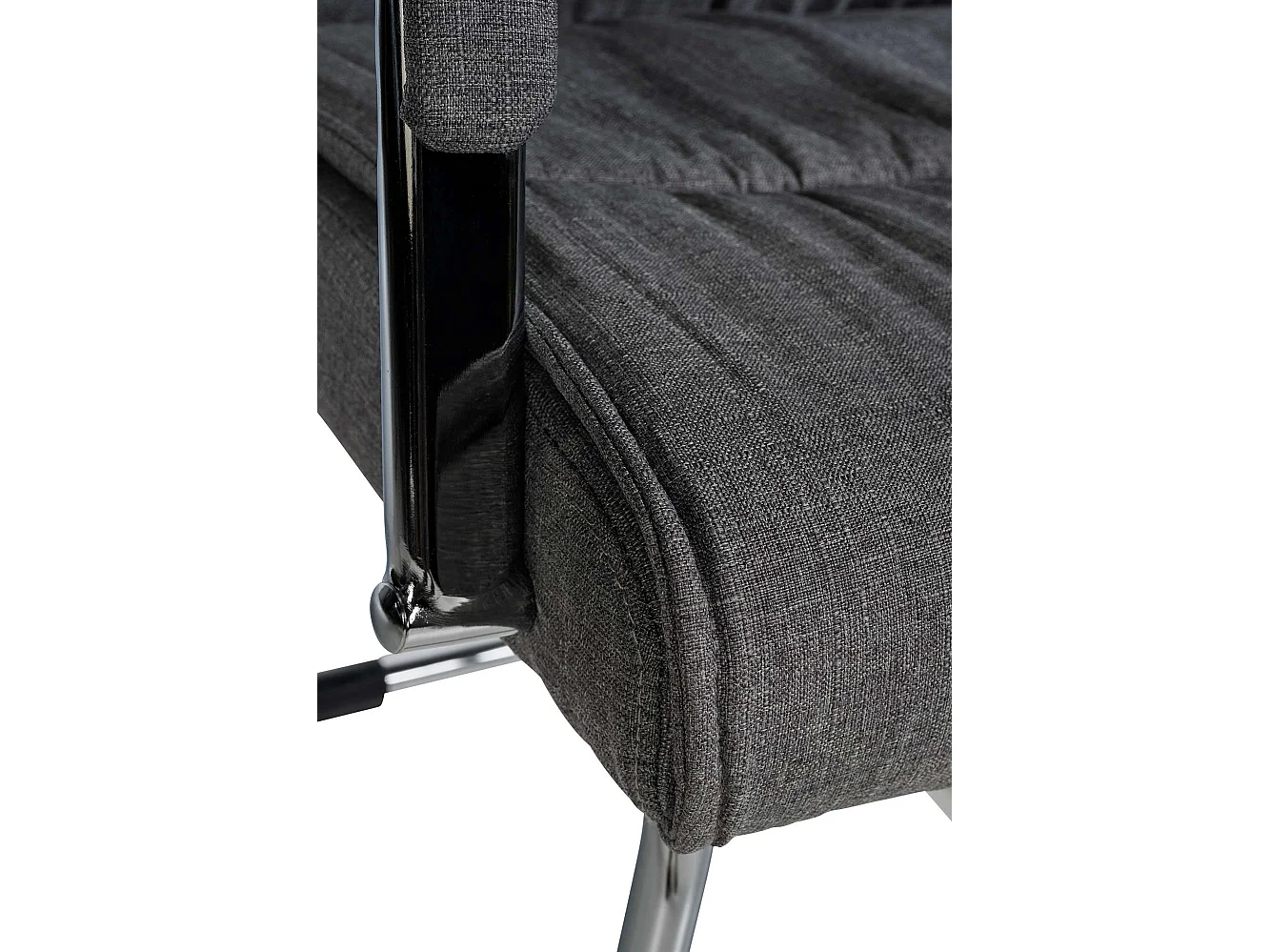 Lot de 2  chaises oscillantes - Tissu & Métal chromé - Gris foncé - Sievert