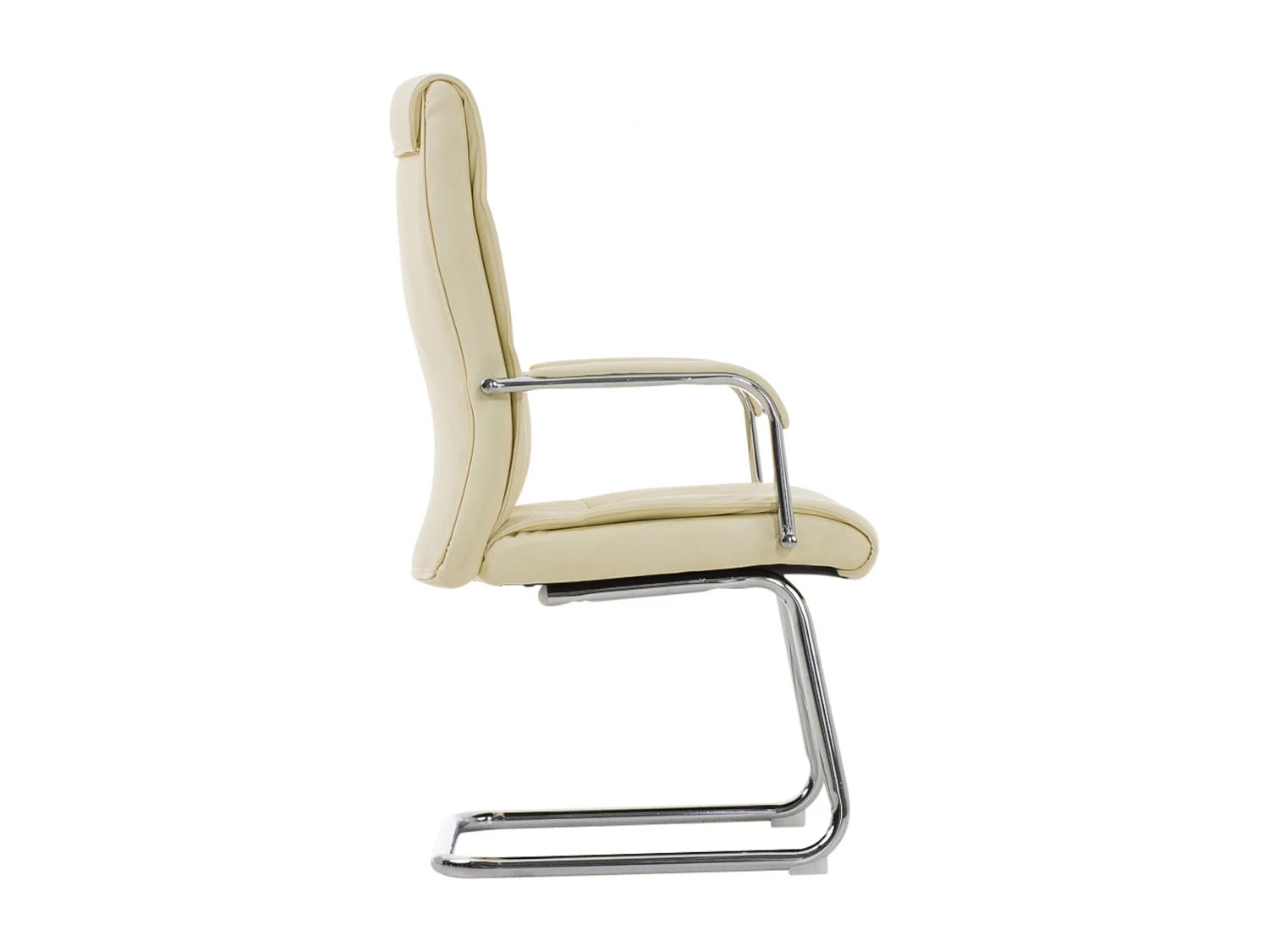 Lot de 2  chaises oscillantes - Similicuir - Crème - Caro
