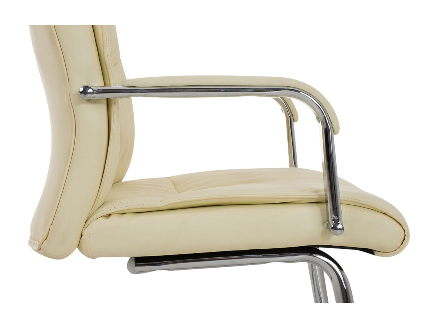 Lot de 2  chaises oscillantes - Similicuir - Crème - Caro