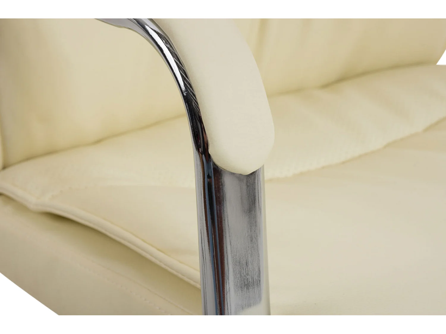 Lot de 2  chaises oscillantes - Similicuir - Crème - Caro