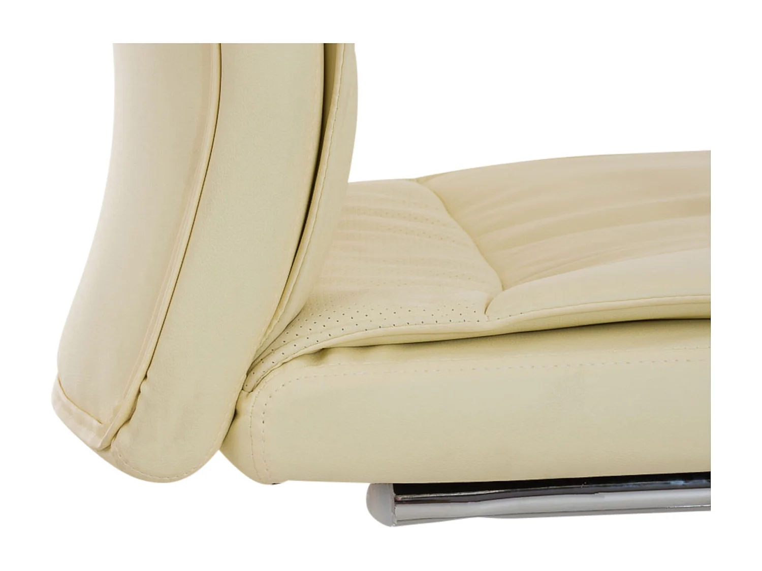 Lot de 2  chaises oscillantes - Similicuir - Crème - Caro