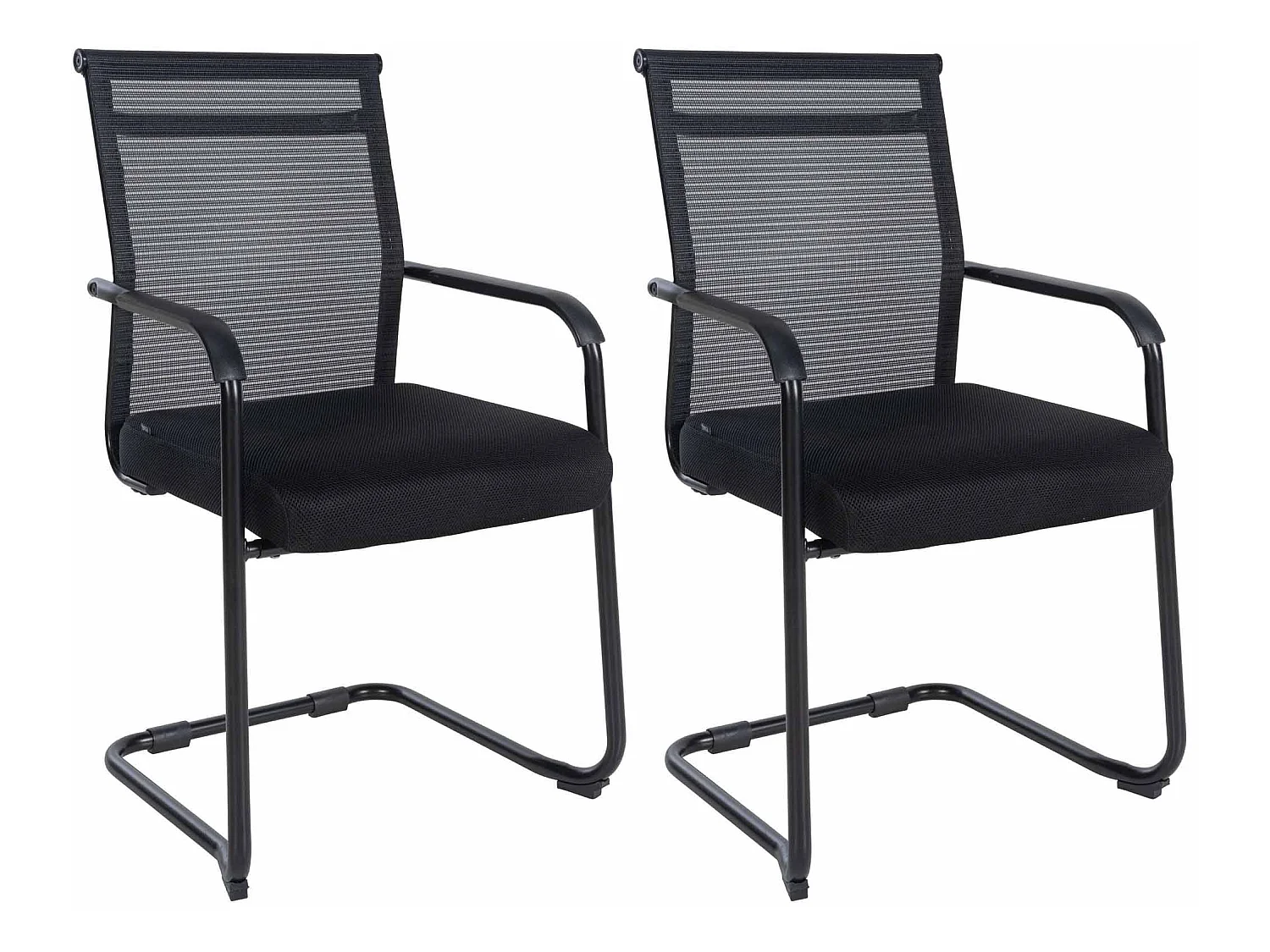 Lot de 2  chaises oscillantes - Tissu - Noir - Denny
