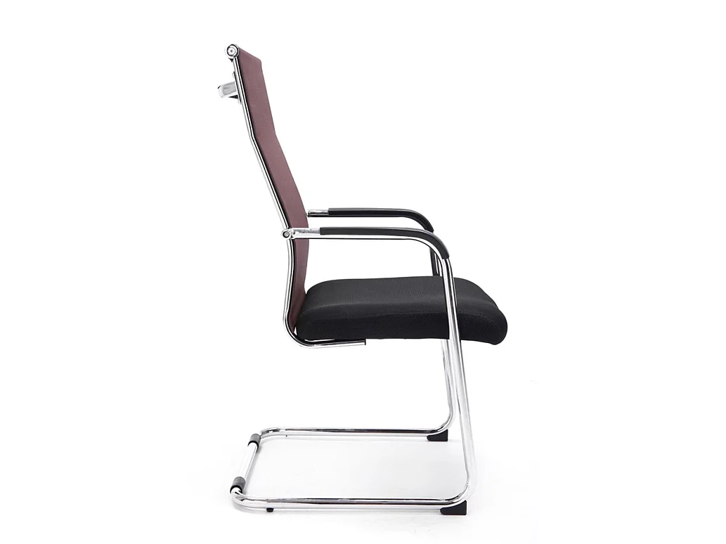 Lot de 2  chaise salle à manger - Similicuir & Métal chromé - Marron - Brenda