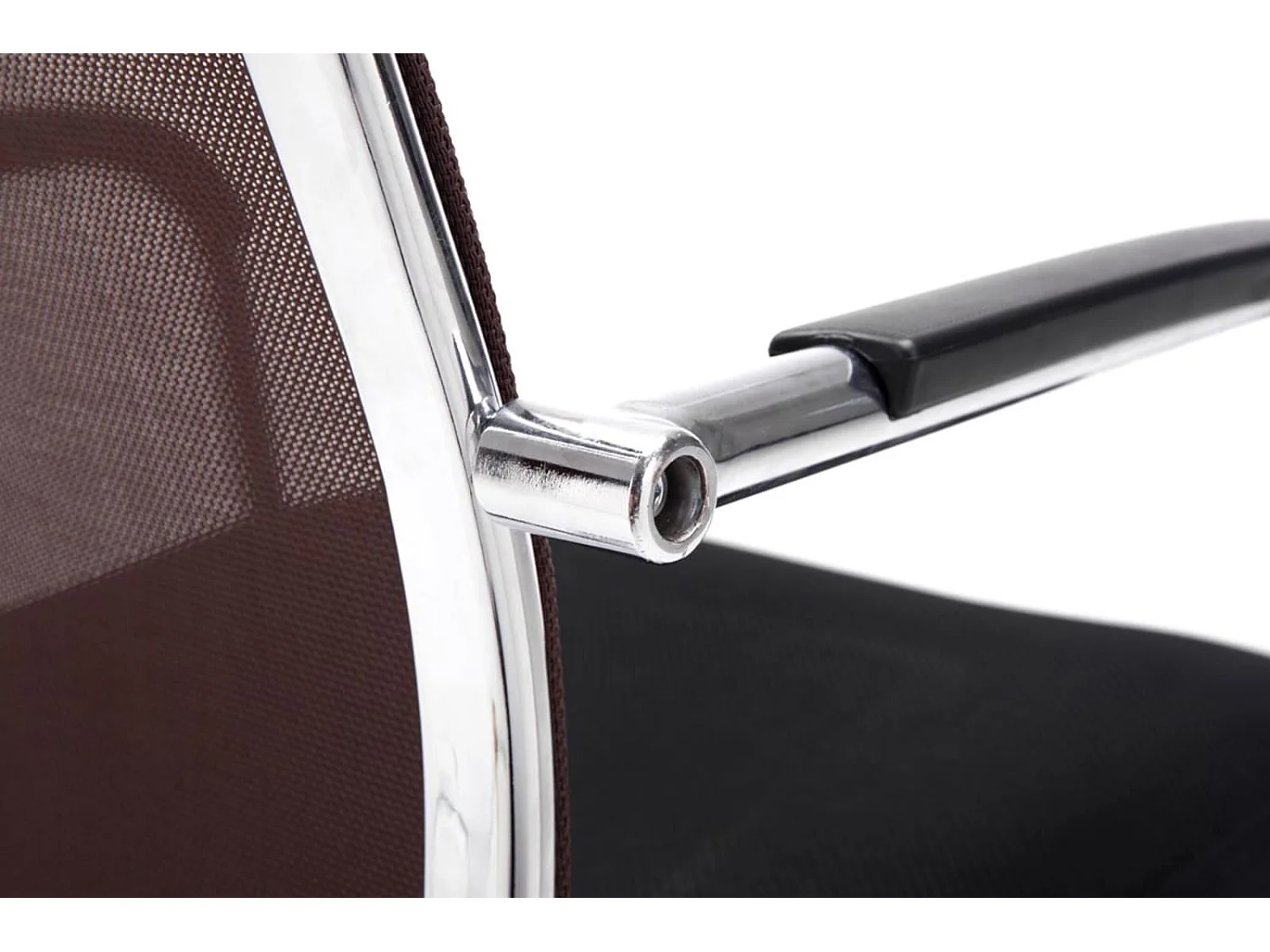 Lot de 2  chaise salle à manger - Similicuir & Métal chromé - Marron - Brenda