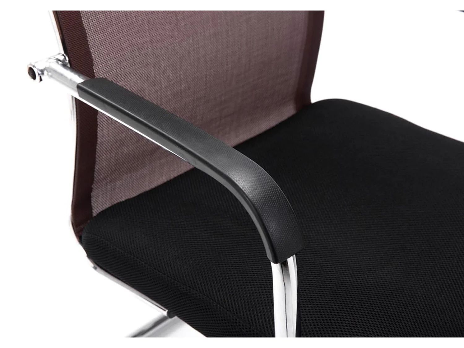 Lot de 2  chaise salle à manger - Similicuir & Métal chromé - Marron - Brenda