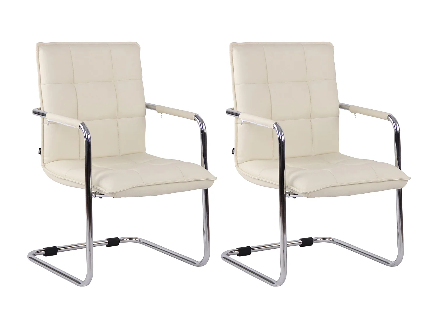 Set van 2  schommelstoelen - Kunstleer & Metaal - creme - Gandia