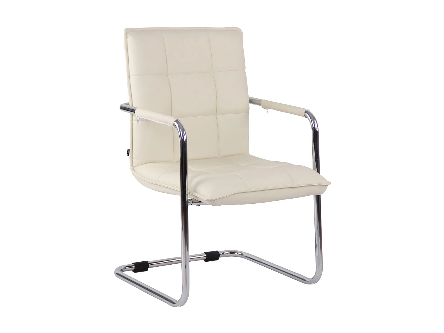 Lot de 2  chaises oscillantes - Similicuir & Métal - Crème - Gandia