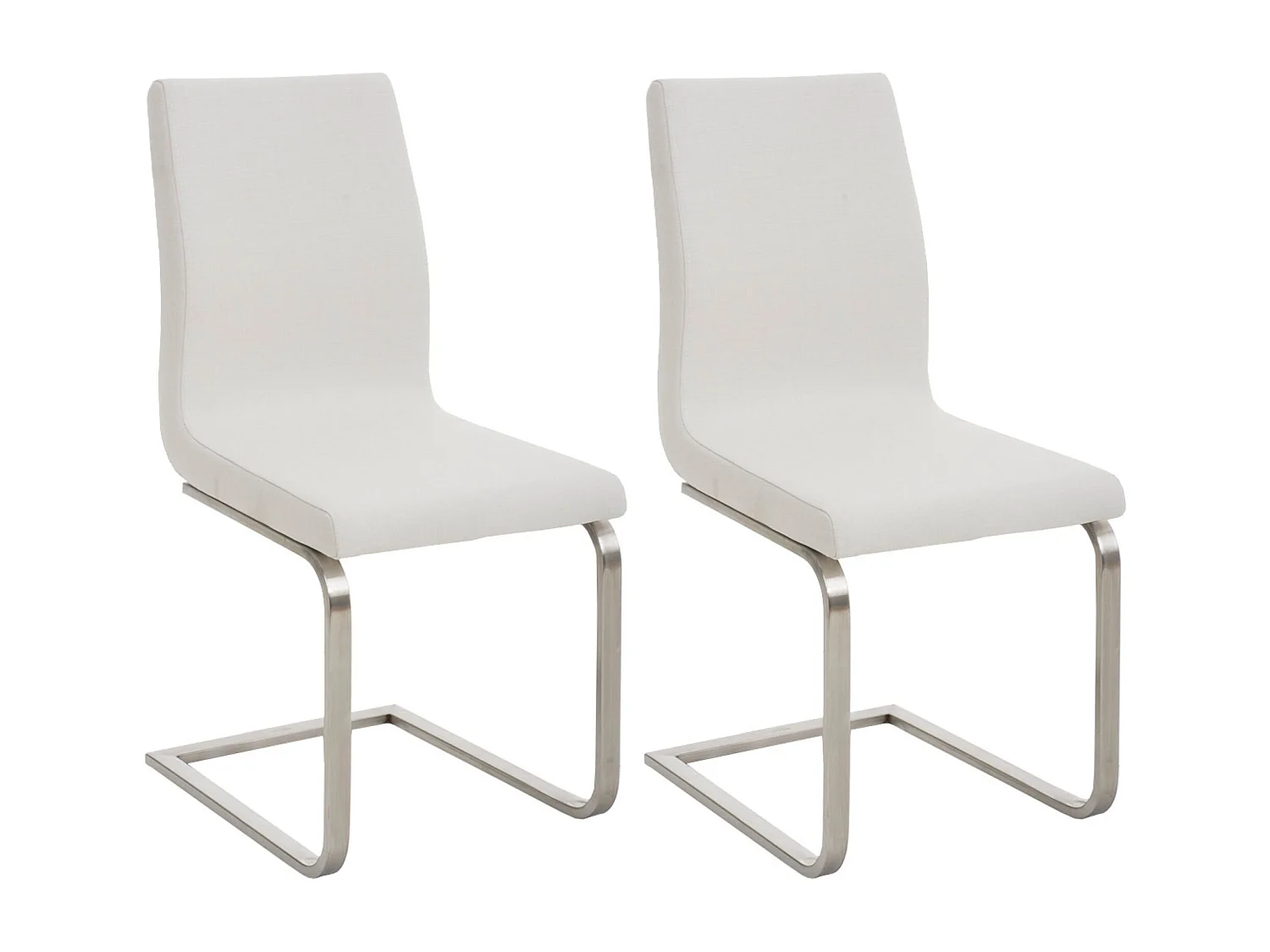 Lot de 2  chaises oscillantes - Tissu & Blanc - Blanc - Belfort