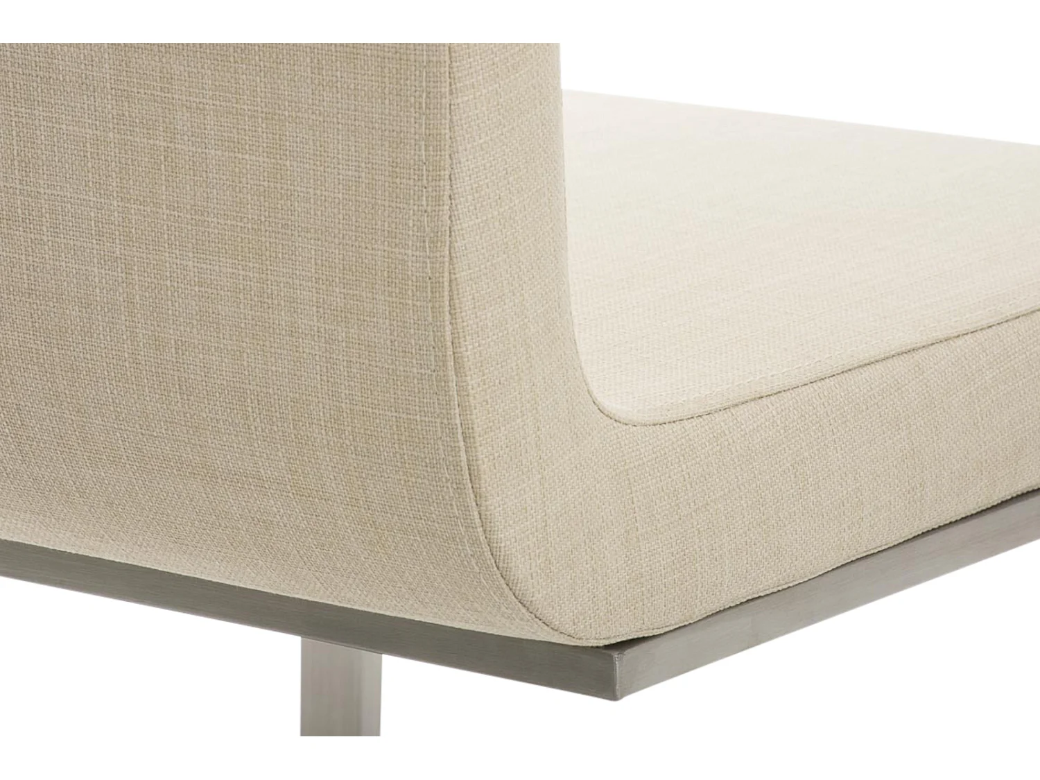 Lot de 2  chaises oscillantes - Tissu & Blanc - Crème - Belfort