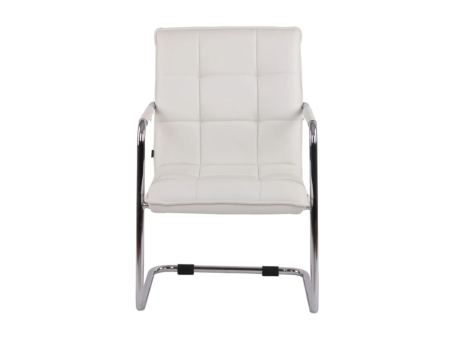 Lot de 2  chaises oscillantes - Similicuir & Métal - Blanc - Gandia