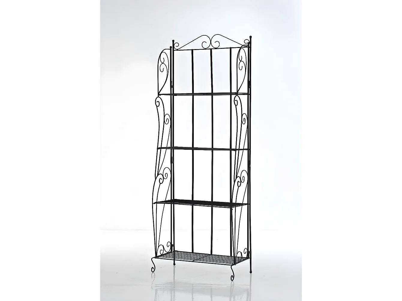 Staande plank - Metalen - 60 x 30 x 160cm - zwart - Lea