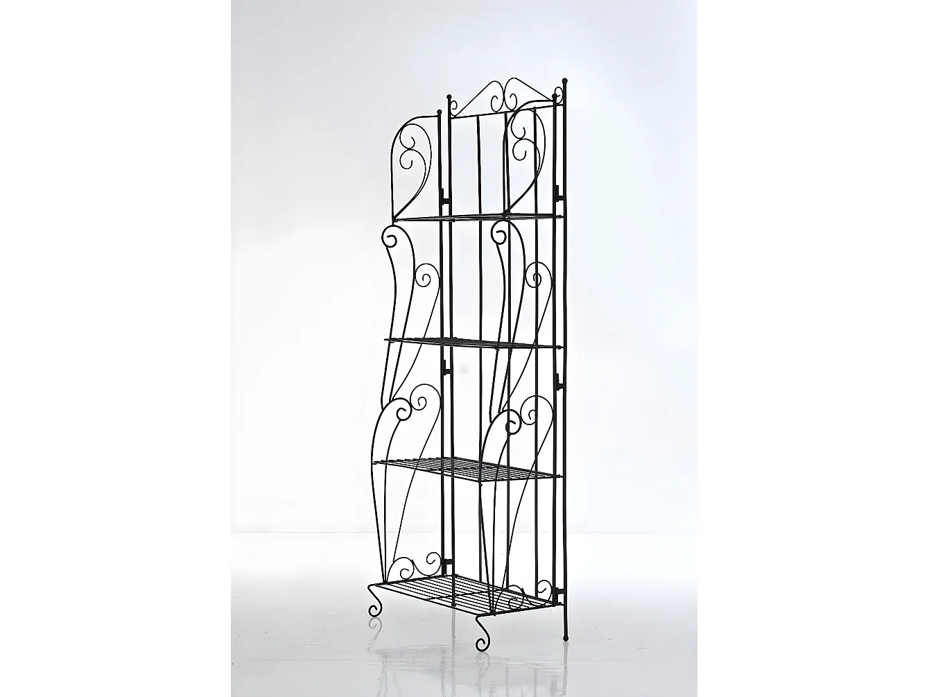 Staande plank - Metalen - 60 x 30 x 160cm - zwart - Lea