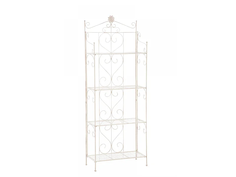 Étagères sur pied - Métal - 60 x 30 x 160cm - Crème antique - Lenja