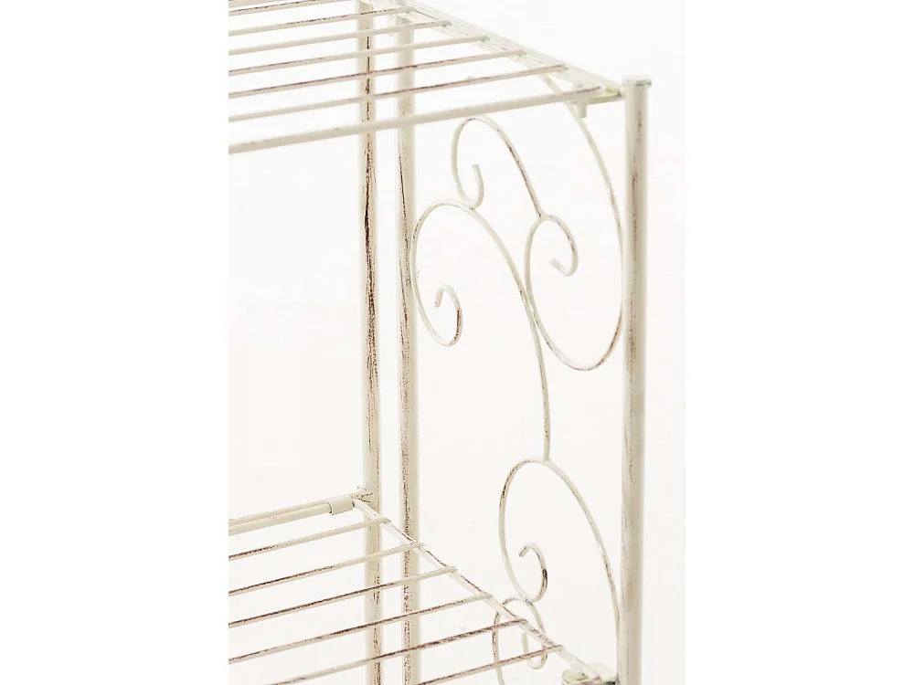 Scaffale in piedi - Metallo - 45.5 x 24 x 81.5cm - crema antica - Rosa