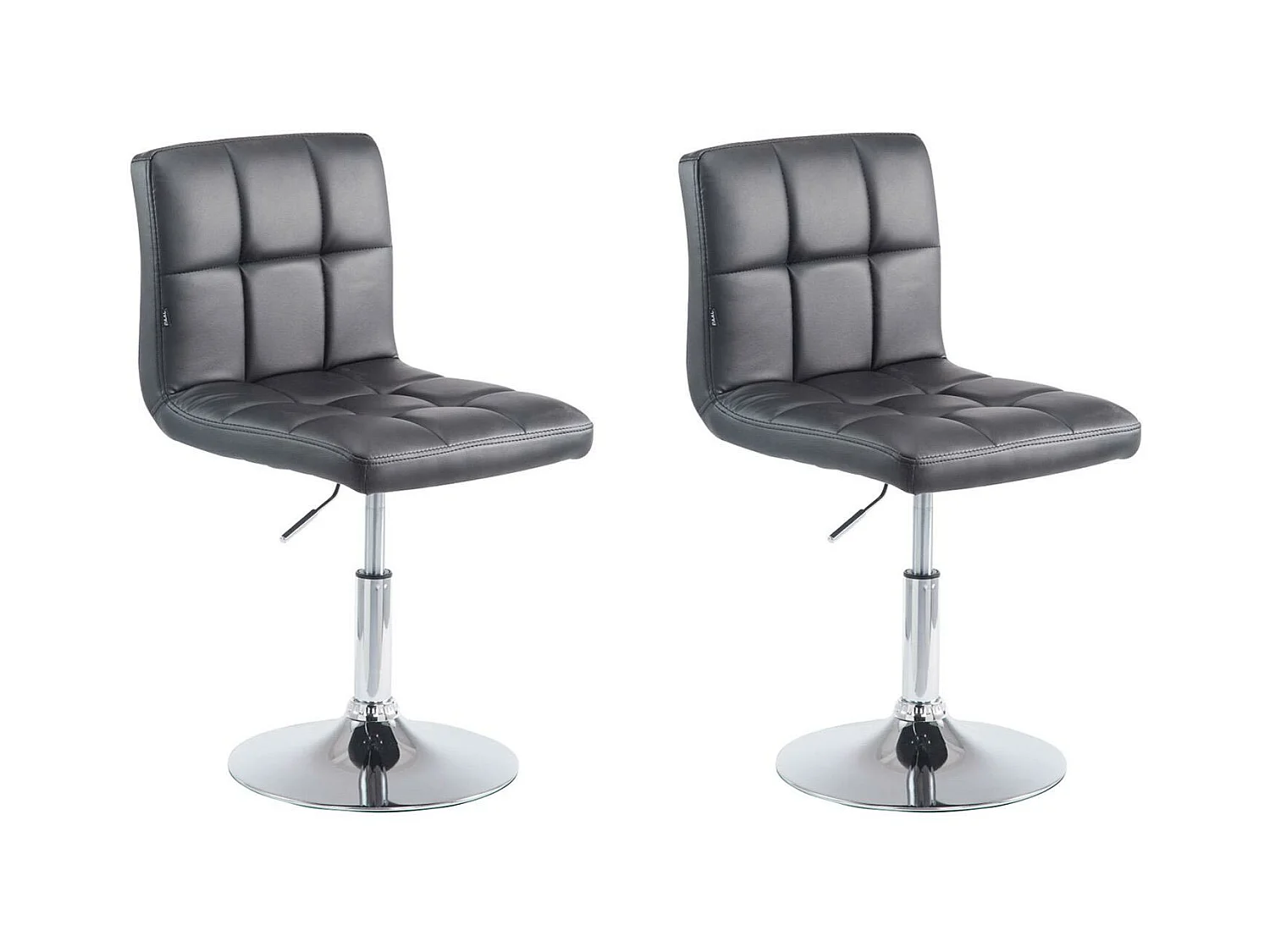 Lot de 2  Fauteuil pivotant - Similicuir & Métal chromé - Noir - Palma V2