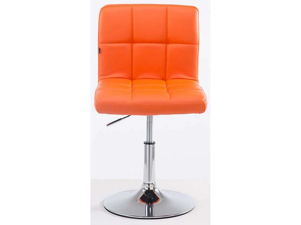 Lot de 2  Fauteuil pivotant - Similicuir & Métal chromé - Orange - Palma V2