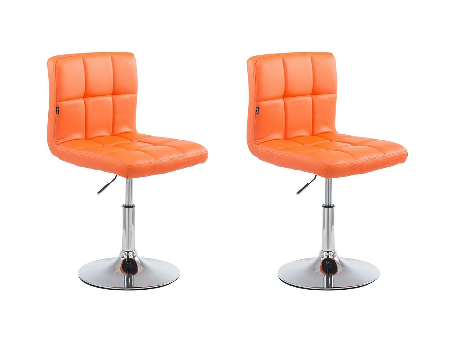 Lot de 2  Fauteuil pivotant - Similicuir & Métal chromé - Orange - Palma V2