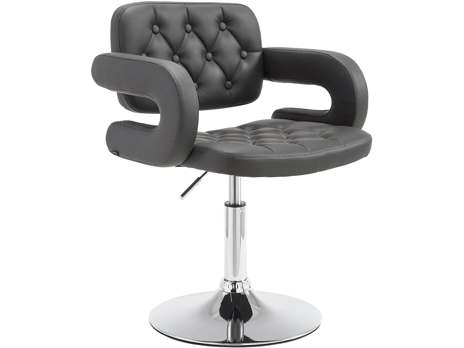 Draaibare fauteuil - Kunstleer & Metaal in chroomoptiek - grijs - Dublin