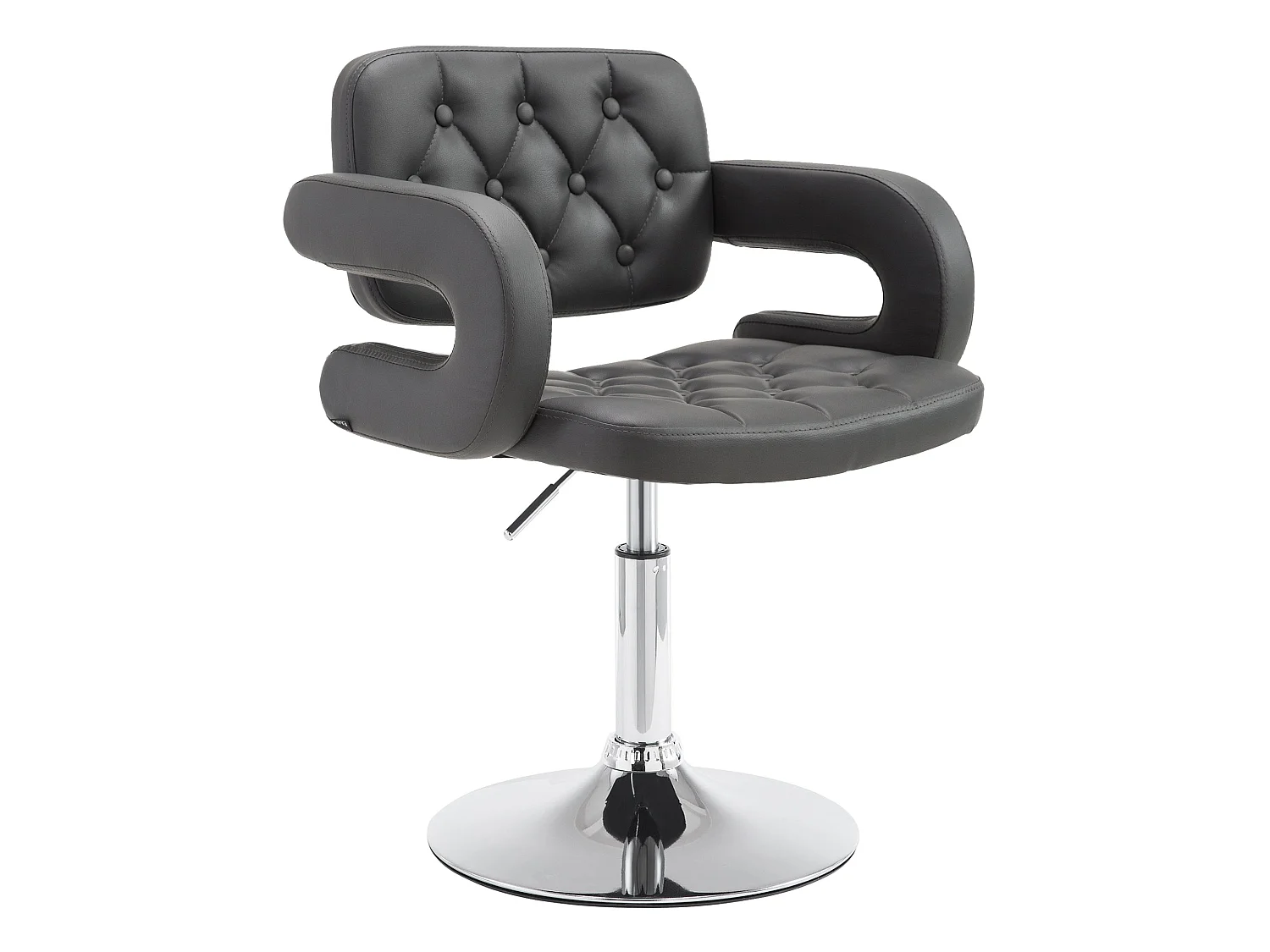 Fauteuil pivotant - Similicuir & Métal chromé - Gris - Dublin