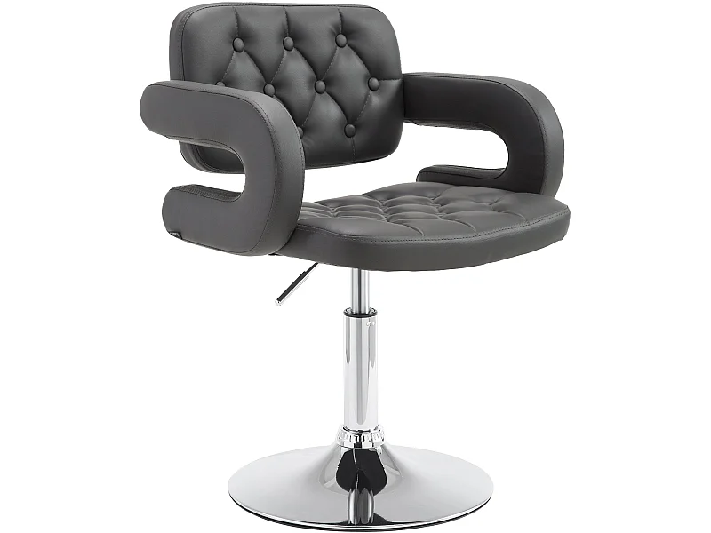 Draaibare fauteuil - Kunstleer & Metaal in chroomoptiek - grijs - Dublin