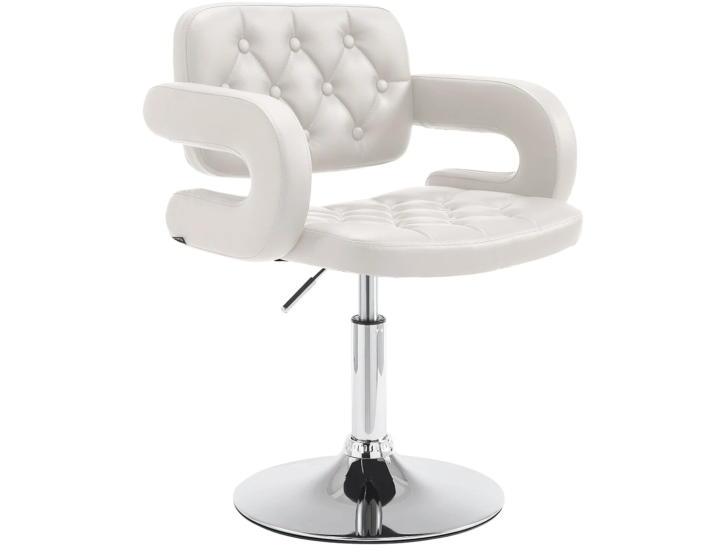 Fauteuil pivotant - Similicuir & Métal chromé - Blanc - Dublin