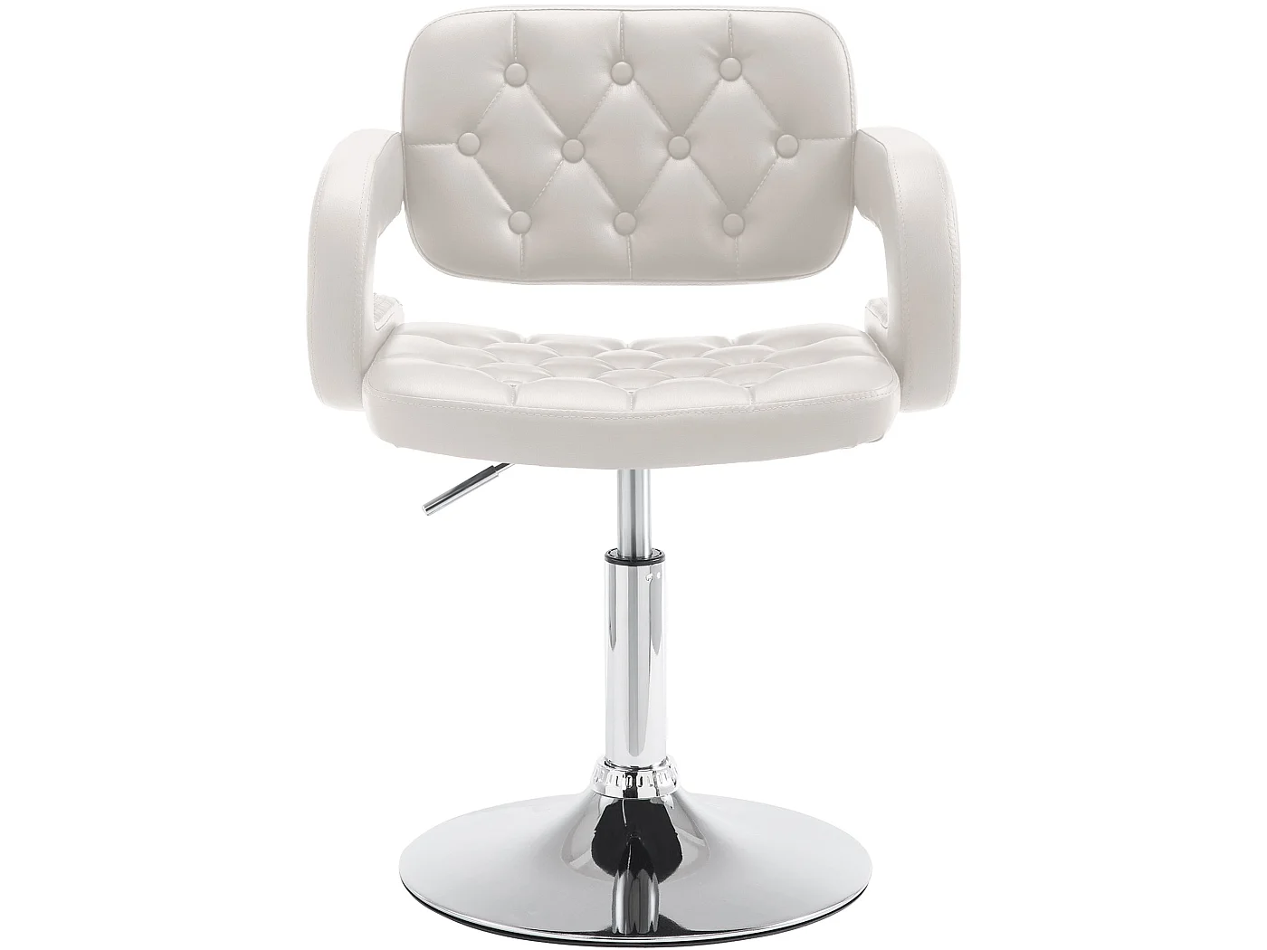 Fauteuil pivotant - Similicuir & Métal chromé - Blanc - Dublin