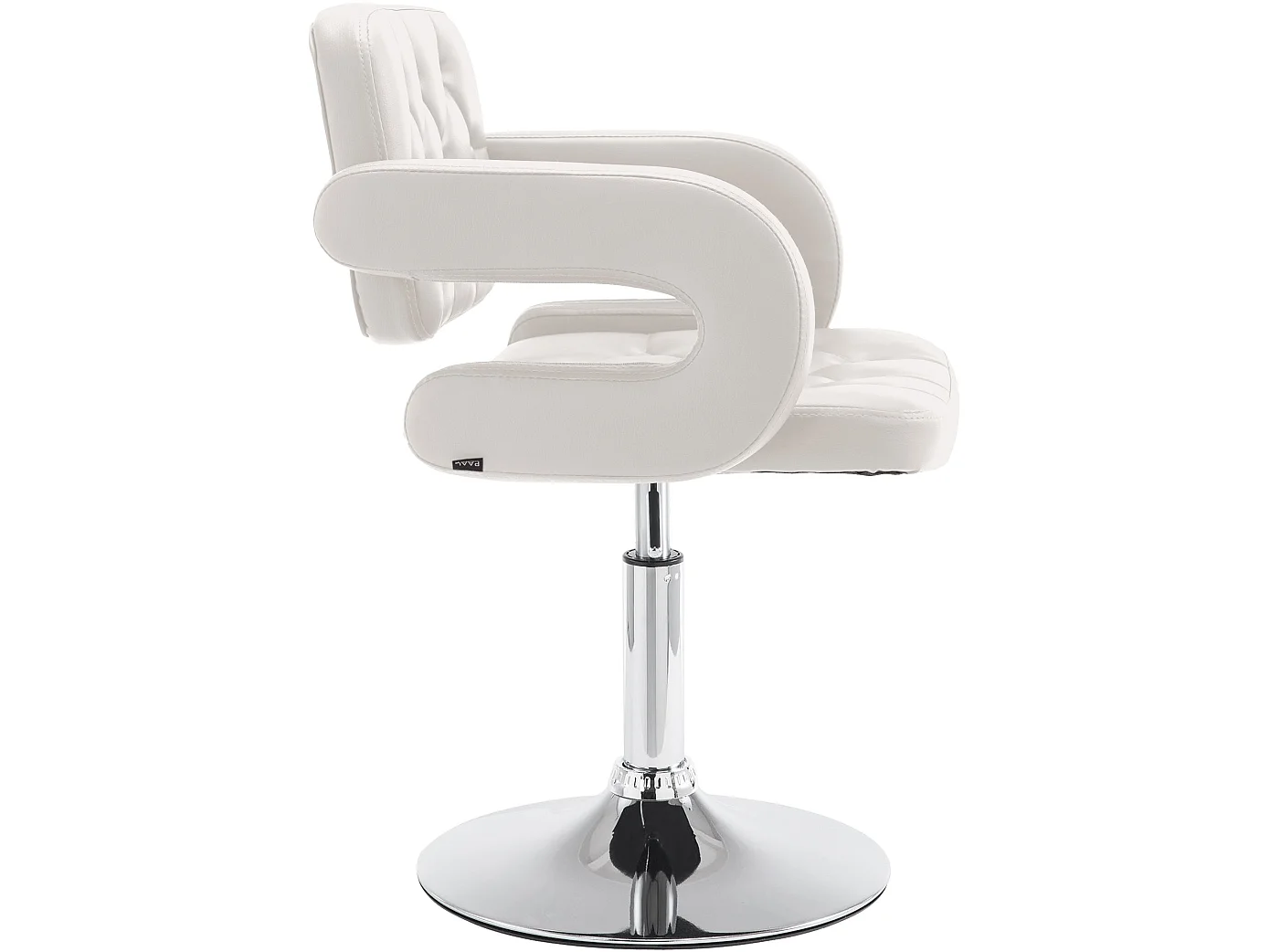 Fauteuil pivotant - Similicuir & Métal chromé - Blanc - Dublin