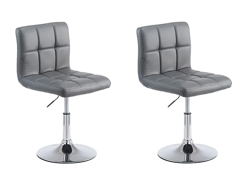 Lot de 2  Fauteuil pivotant - Similicuir & Antique clair - Gris - Palma V2