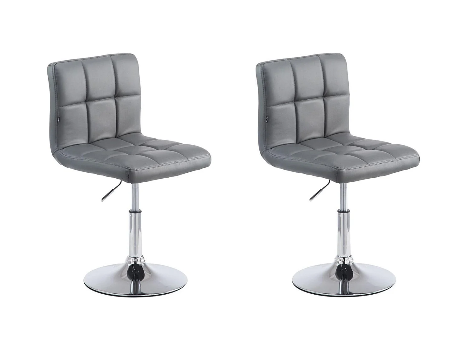 Lot de 2  Fauteuil pivotant - Similicuir & Antique clair - Gris - Palma V2