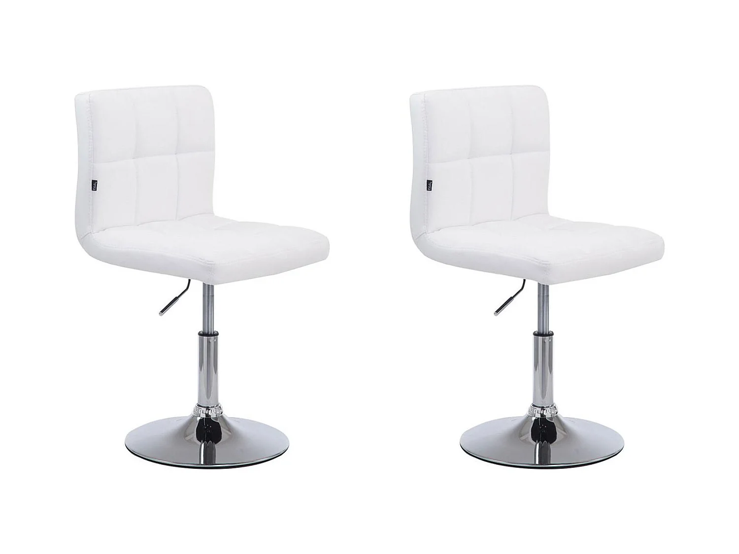 Lot de 2  Fauteuil pivotant - Similicuir & Antique clair - Blanc - Palma V2