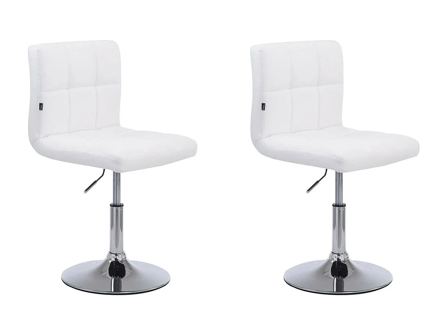 Lot de 2  Fauteuil pivotant - Similicuir & Antique clair - Blanc - Palma V2