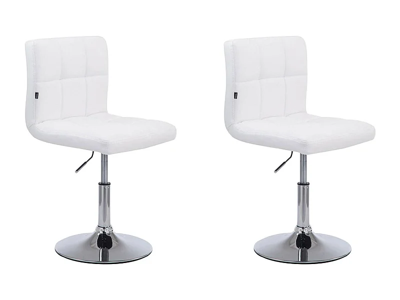 Lot de 2  Fauteuil pivotant - Similicuir & Antique clair - Blanc - Palma V2