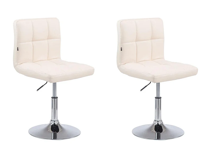 2er Set Drehsessel - Kunstleder & antik-hell - creme - Palma V2