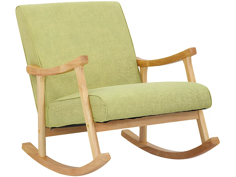 Chaise à bascule - Tissu & Bois - Vert clair - Morelia