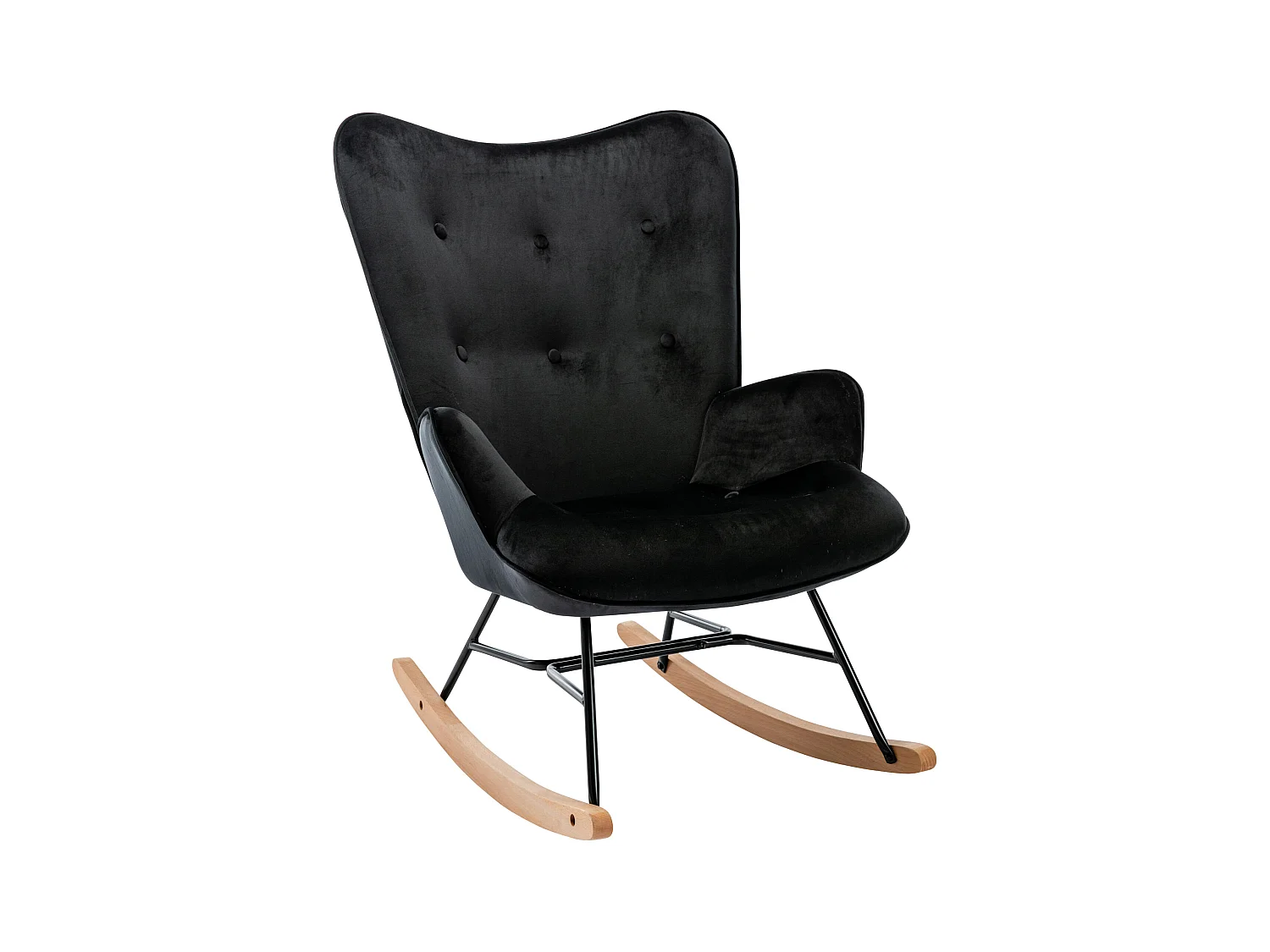 Chaise à bascule - Velours & Métal - Noir - Sanka
