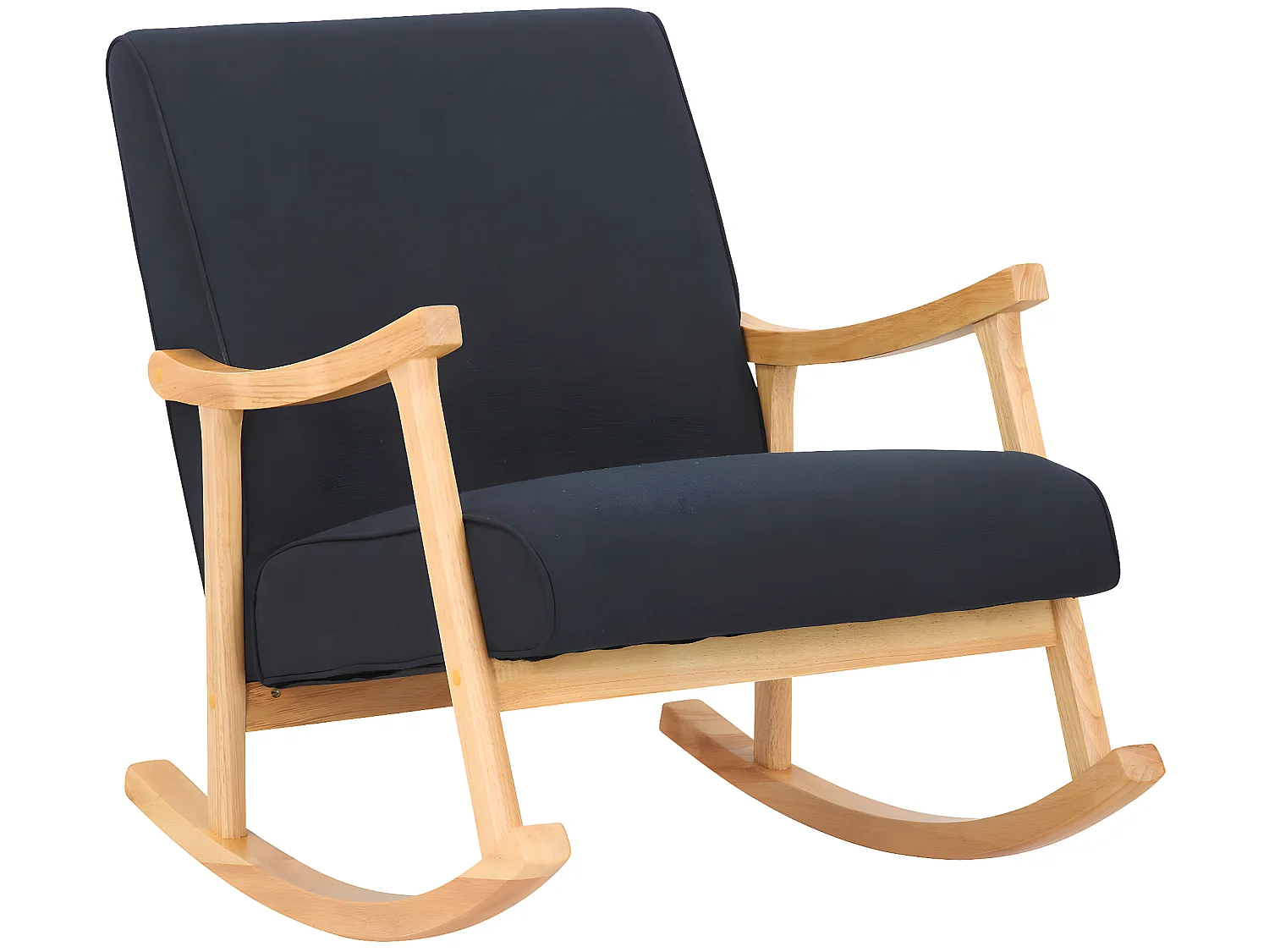 Chaise à bascule - Tissu & Bois - Noir - Morelia