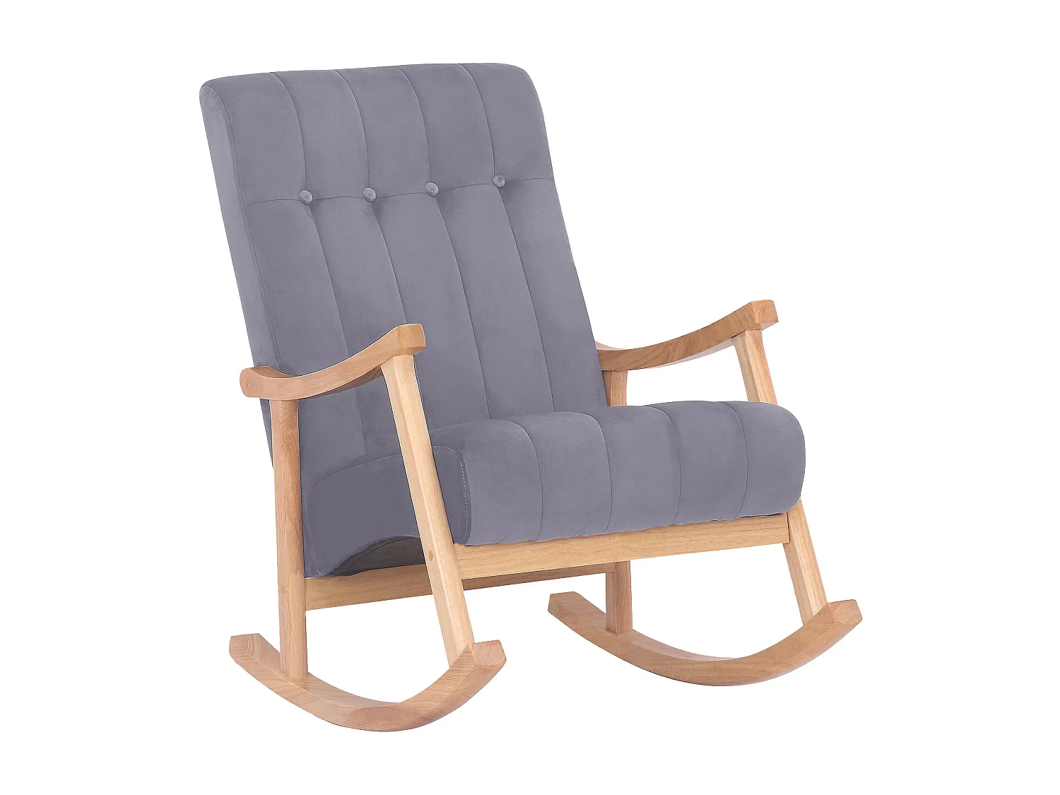 Fauteuil à bascule - Velours - Nature / Gris - Saltillo