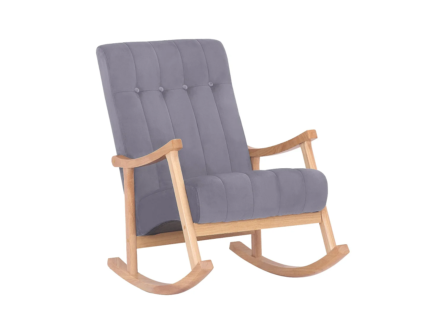 Fauteuil à bascule - Velours - Nature / Gris - Saltillo