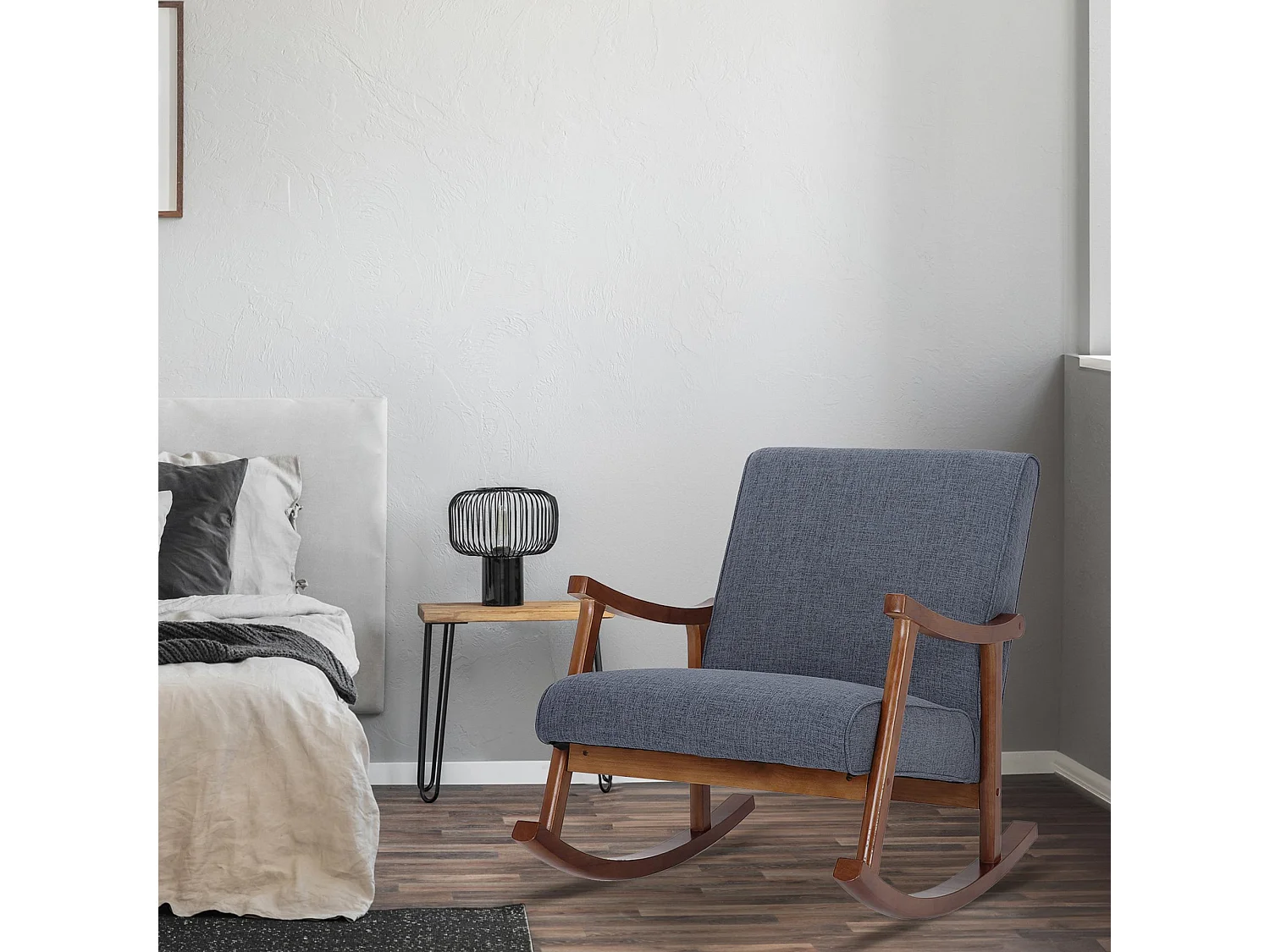 Sedia a dondolo - Tessuto - blu - Morelia